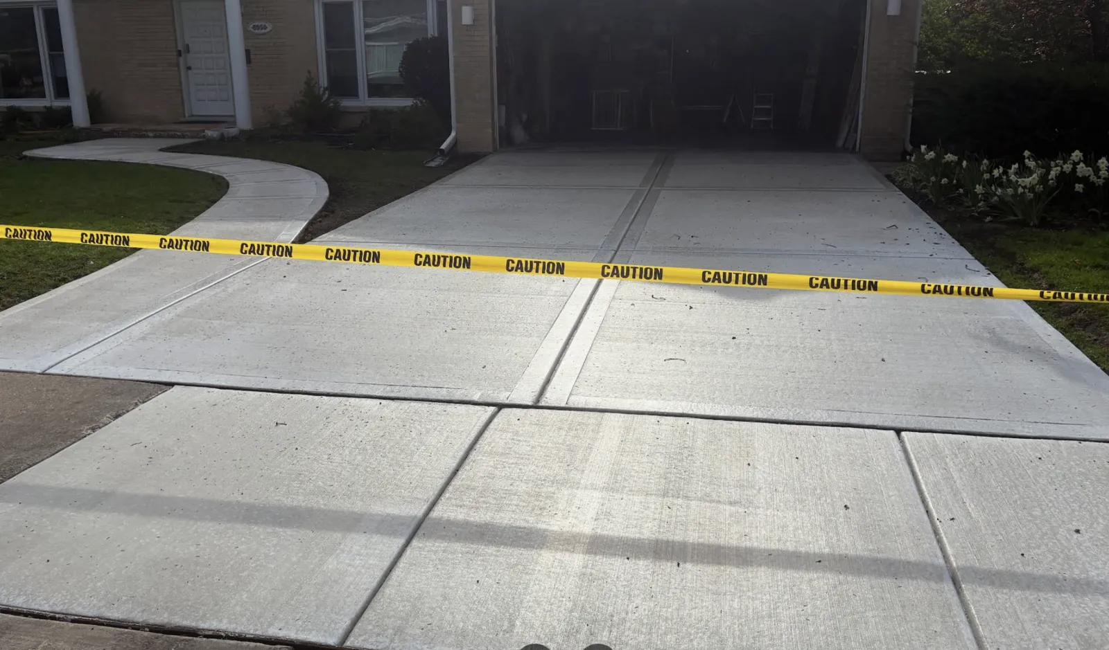 Completed driveway and walkway installation in Fox Lake IL