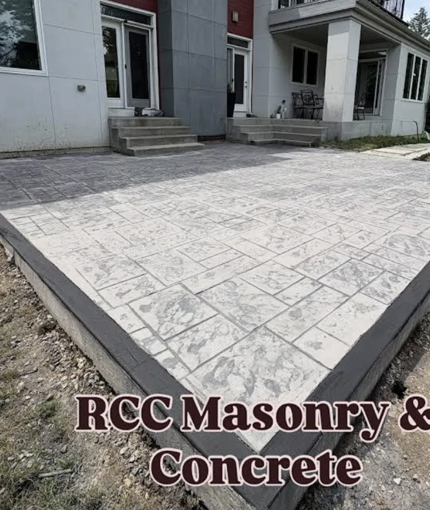 Stamped concrete patio with stone pattern in Crystal Lake IL