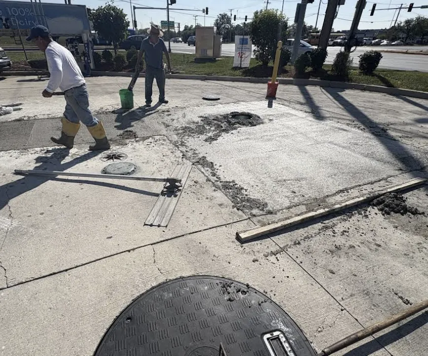 Concrete repair and resurfacing on residential slab in Lakemoor IL